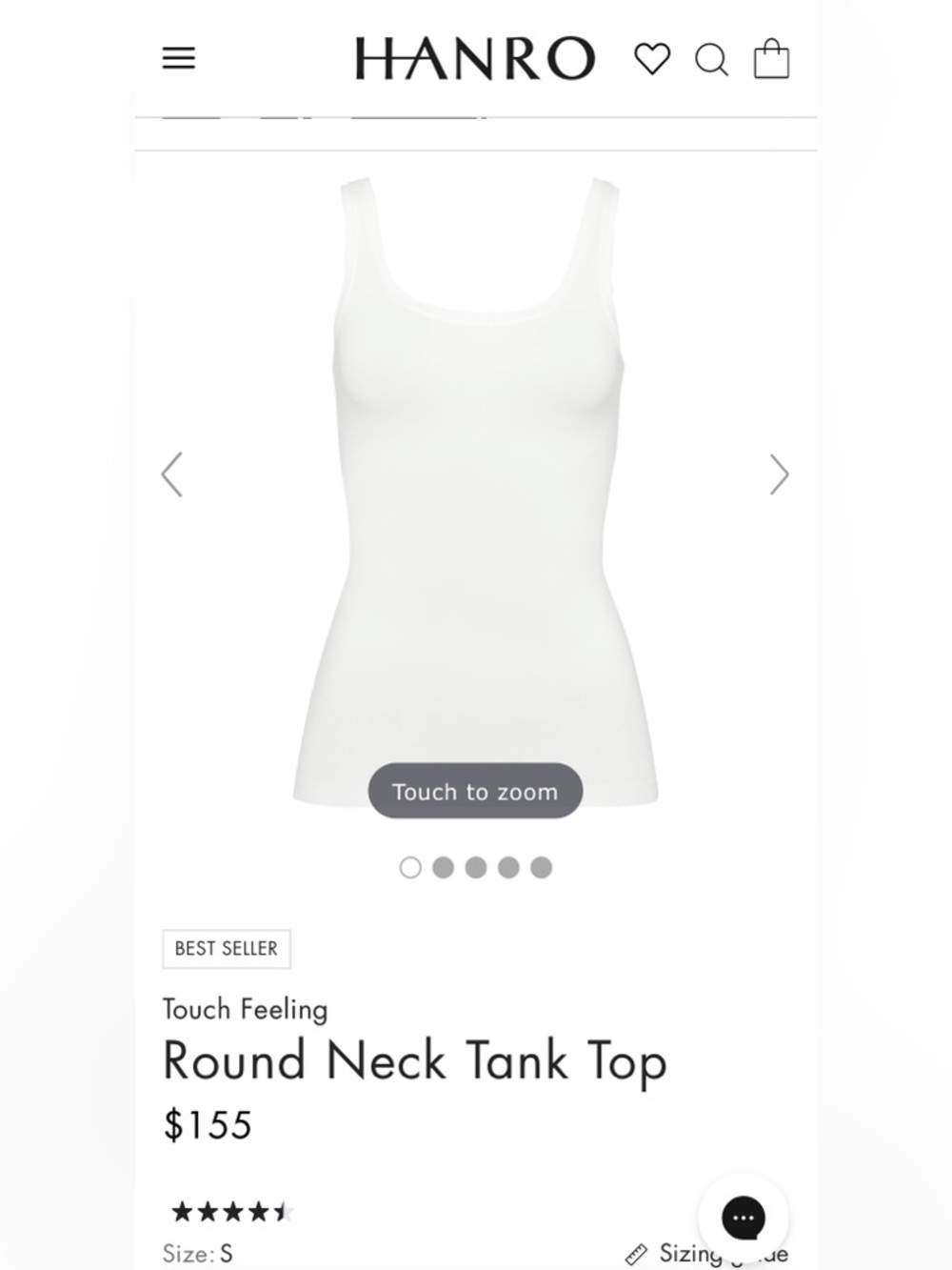 Hanro White Scoop Neck Tank Top